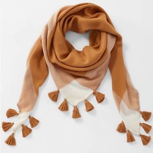 J.Jill ~ NEW Excellent Lightweight Tasseled Square Scarf ~ NWT